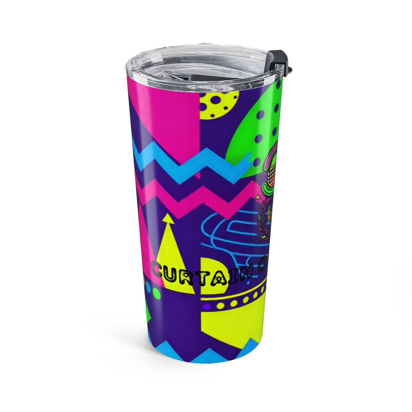 20oz Neon Pop Art Tumbler – Colorful Retro Geometric Travel Cup