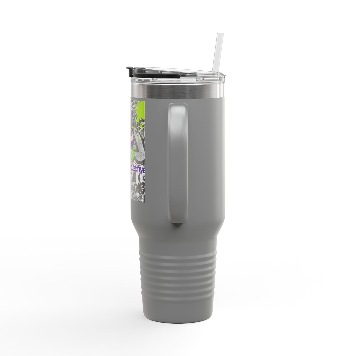 40oz Insulated Travel Mug — Neon Graffiti "Do You" Design