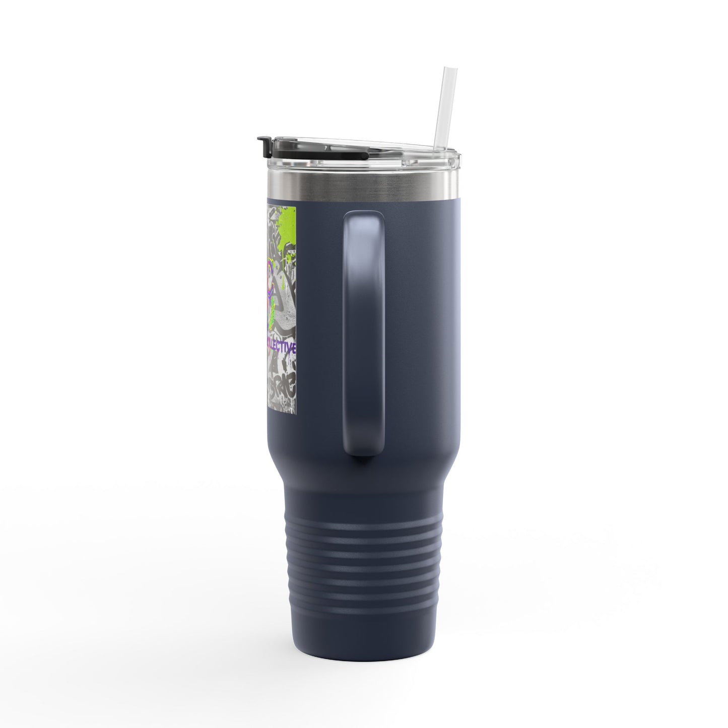40oz Insulated Travel Mug — Neon Graffiti "Do You" Design