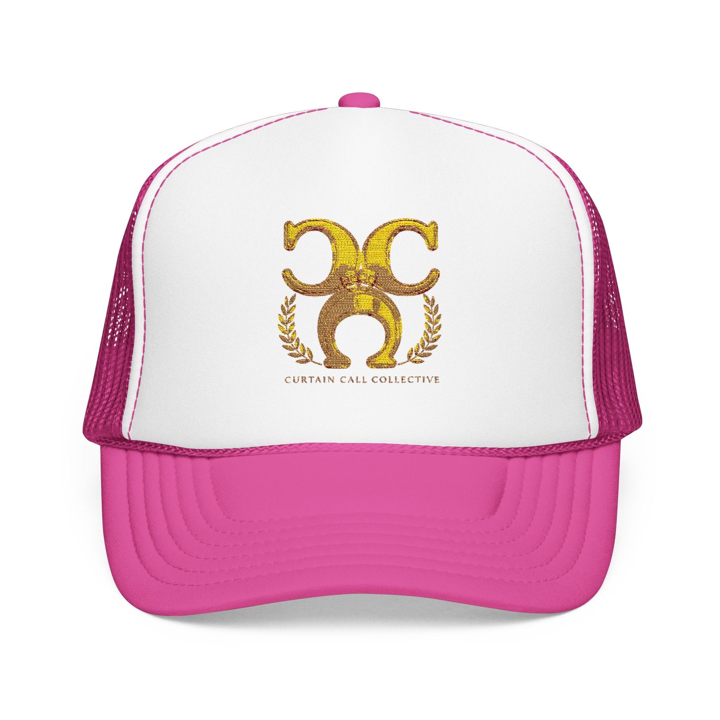 Gold Fleur Trucker Hat — Vintage Heraldic Crest Foam Cap