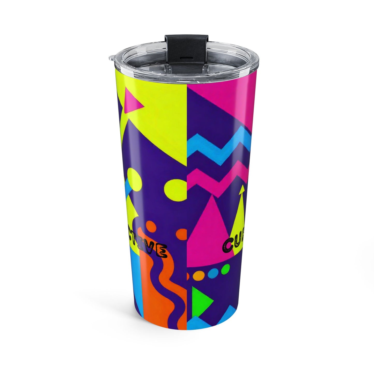 20oz Neon Pop Art Tumbler – Colorful Retro Geometric Travel Cup