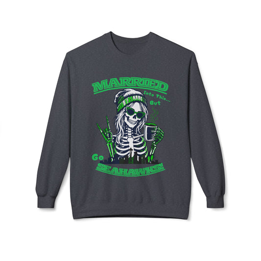 Married Into The Pack Seahawks Skeleton Crewneck Sweatshirt